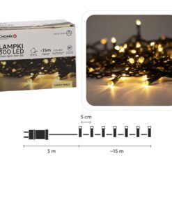 Kalėdinės LED girliandos, 300 LED, šiltai balta šviesa, 15 m